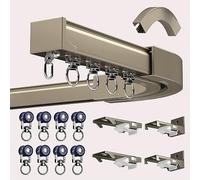 Heavy Du - Riel de techo para bahía, riel versátil con conectores de esquina enrollables, perfecto para colgar cortinas transparentes, cortinas de panel y separadores de habitación en diseños curvos o