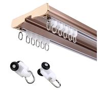 Heavy Du - Separador de habitación de aluminio de doble riel para sala de estar y hospital, barra de conexión mate de 3,1 m