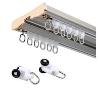 Heavy Du - Separador de techo de doble riel de aluminio, para sala de estar y hospital, 1,8 m, color gris, ventana de conexión RoPole