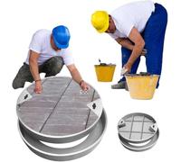 Heavy-Du - Tapa de boca redonda de 16 a 40 pulgadas y tapa séptica invisible de acero inoxidable 304 con llaves de elevación y segura para uso en exteriores