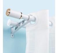 Heavy Du - Varillas dobles con extremo de aluminio C y soportes envolventes completos, 5,7 m, perfectas para cortinas, fuerte apoyo y fácil instalación