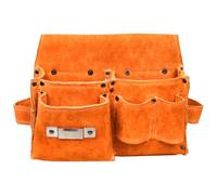 Heavy-Duty 4-Layer Cowhide Tool Bag - Rivet-Reinforced Construction for Maximum Durability | Multi-Functional Woodworking & Construction Nail Pouch for Professionals