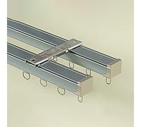 Heavy Duty Aluminum Ceiling Curtain Track 1 4m Double Curtain Rail System Colorful Ceiling/Wall Mount Sliders & Runners for Room Partitions Coastal Blue 260cm