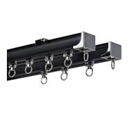 Heavy Duty Aluminum Ceiling Curtain Track 1 4M Double Curtain Rail System for Wall/Ceiling Mount Colorful Sliders & Runners for Room Partitions (Black 100cm/3.3ft)