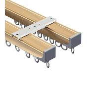 Heavy Duty Aluminum Ceiling Curtain Track System 1 4m Double Curtain Rails Colorful Sliders for Room Partitions Wall/Ceiling Mount Titanium Finish 160cm (5.2ft)
