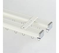 Heavy Duty Aluminum Curtain Track System 1 4m Double Rail Ceiling/Wall Mount Colorful Curtain Sliders for Room Partitions 180cm (5.9ft) Durable & Versatile