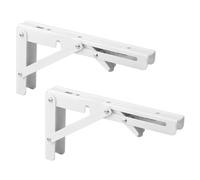 Heavy Duty Black Folding Shelf Brackets MAX Load 165 lbs Wall Mounted Floating Shelf Supports Space Saving for Tables & Workbenches White 16x7 in