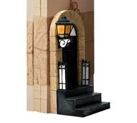 Heavy Duty Black Metal Bookends, Decorative Bookends with Lights, Resin Non-Slip Book Ends, 8 Inches Bookshelf Organizer with LED Feature, Durable Resin Desk Decor Anti-Slip Base