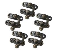 Heavy Duty Box Latch, Metal Cabinet Clasp, 5-Piece Swing Arm Latch with Material, Lock Closure Latched, Boxes with Sturdy Design, Wooden Box Hardware for Gabinet and Furniture