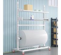 Heavy Duty Bubble Wrap Dispenser with Cutter, Mobile Steel Stand for Packing Rolls up to Wide, Easy Roll Change, Lockable Wheels, Commercial Grade Packaging Tool