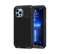 Heavy Duty Case for iPhone 13 Pro Shockproof Cover Tough Armour Metal Case with [Tempered Glass Screen Film], 360 Full Body Protective Case Cover for