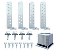 Heavy Duty Condenser Mount - 4 Piece Bracket Kit Tie Down Secure, Durable Steel Hardware | Outdoor Industrial Business Hotel Garage, Masonry Wall Installation Support for AC Equipment Home Building Us