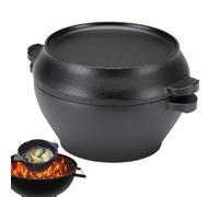 Heavy Duty Cookware - Caldera de hierro fundido 7 QT, olla de horno holandesa de hierro fundido | Hierro fundido preparado, pan y freír, herramientas de cocina de doble asa para hornear pan