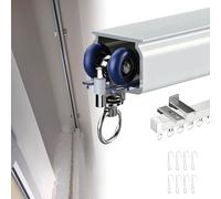 Heavy Duty Curtain Track Wall Mount - Silent Aluminum Adjustable Track for Room Dividers and Curtains