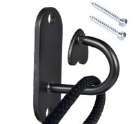 Heavy Duty Dog Leash Wall Hook - Steel Wall Mounted Tie Out Black 10x7x3.6cm With Screws Secure Outdoor Dog Tie Down System For Yard Patio Kennel Use For Small Medium Large Dogs Home