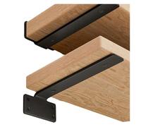 Heavy Duty Floating Shelf Black Metal Tall Bearing Suspended L Brackets Hidden Wall Supports Fixed Partition Storage Rack Adecuado para garajes y cocinas(30cm)