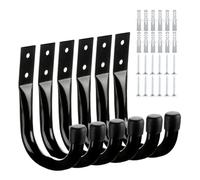 Heavy Duty Garage Storage Hooks Set, Wall Mounted Yard Tool Rack, 6 unidades Utility Hanger System with Strong Load Support Design, Space Saving Organization Hook Kit, Home Garage Use