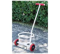 Heavy Duty Garbage Cans Transport Wagon Hand Truck & Bucket Cart with Large Wheels for Moving Trash Cans(Milk,15 cm)