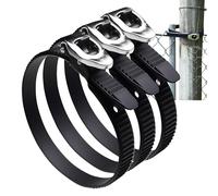 Heavy-Duty Grip Lock Straps, 12/20 Inch Reusable Ratchet Zip Ties with Stainless Steel Buckle, Adjustable Connectable Tie-Down Straps for Fencing, Poles, Pipes, Roof Racks(3pc,20IN)