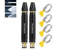 Heavy Duty Hose Nozzle High Pressure, Metal Garden Hose Spray Gun with Adjustable Twist Jet, Powerful Pressure Nozzle for Car Wash, Patio Cleaning, Garden Watering & Outdoor Use (2pc)