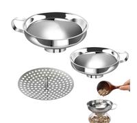 Heavy Duty Jar, 2 Pieces Canning Tool, Stainless Steel Kitchen Funnel Strainer Steel, Easy Pour Funnel, for Jar Bottle Filling Food Baking Sauce Oil Jam Sugar Flour