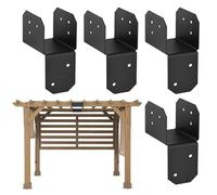 Heavy Duty Joist Hanger, Steel Beam Connector Brackets, 4x4 Post Mounting Brace Set, Structural Support Hardware for Deck Fence Roof Rafter Log Cabin Backyard Indoor Outdoor Build Project