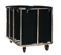 Heavy Duty Laundry Cart with Wheels, 11.35 Bushel Waterproof Canvas Basket, Stainless Steel Frame, Rolling Trolley For Home & Commercial Use(Black 10 Tubes)