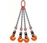 Heavy-Duty Lifting Clamps with 4 Chains, 1.6T-3.2T (3527lb-7054lb) Load Capacity, Jaw Opening 15mm-25mm (0.6in-1in), Adjustable Chain Length 1-3 Meters.(1.6ton chain 1m)