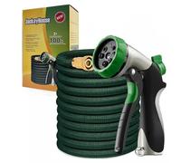 Heavy Duty Magic Flexible 3x Manguera de jardín extensible Triple capa Ligera 8 ajustes Pistola pulverizadora (150 pies)