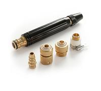 Heavy Duty Metal High Pressure Water Hose Nozzle with 4 Brass Connectors, Leak-Proof Power Washer Gun for Car Washing & Gardening, Adjustable Jet to Mist Spray, Universal Fit