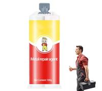 Heavy Duty Metal Repair Glue - Industrial Epoxy Adhesive for Welding Construction | High Temperature Resistant Formula, Strong for Pipes, Engines, Tools and Broken Hardware Joints 4.92x1.97 in