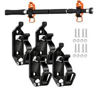 Heavy Duty Metal Rubber Shovel Mount Kit for Roof Rack & Truck Bed - Quick Release Tool Clamps for Axe & Shovel, Fits 0.67"-1.57" Handles, Off-Road UTV Jeep Garage Wall Storage Bracket (Black)