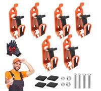 Heavy Duty Metal Rubber Shovel Mount Kit, Quick Release Tool Clamps for Roof Rack, Universal Shovel Holder for Truck Bed Wall Mount, Overlanding Gear Axe Bracket Organizer (Orange, 6pcs, 1)