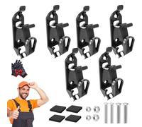 Heavy Duty Metal Rubber Shovel Mount Kit, Quick Release Tool Clamps for Roof Rack, Universal Shovel Holder for Truck Bed Wall Mount, Overlanding Gear Axe Bracket Organizer (Black, 6pcs, 1)