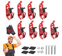 Heavy Duty Metal Rubber Shovel Mount Kit, Quick Release Tool Clamps for Roof Rack, Universal Shovel Holder for Truck Bed Wall Mount, Overlanding Gear Axe Bracket Organizer (Red, 8pcs, 1)