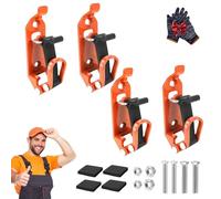 Heavy Duty Metal Rubber Shovel Mount Kit, Quick Release Tool Clamps for Roof Rack, Universal Shovel Holder for Truck Bed Wall Mount, Overlanding Gear Axe Bracket Organizer (Orange, 4pcs, 1)