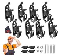 Heavy Duty Metal Rubber Shovel Mount Kit, Quick Release Tool Clamps for Roof Rack, Universal Shovel Holder for Truck Bed Wall Mount, Overlanding Gear Axe Bracket Organizer (Black, 8pcs, 1)