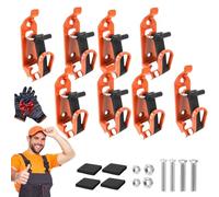 Heavy Duty Metal Rubber Shovel Mount Kit, Quick Release Tool Clamps for Roof Rack, Universal Shovel Holder for Truck Bed Wall Mount, Overlanding Gear Axe Bracket Organizer (Orange, 8pcs, 1)
