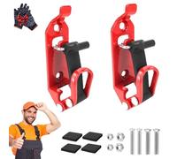 Heavy Duty Metal Rubber Shovel Mount Kit, Quick Release Tool Clamps for Roof Rack, Universal Shovel Holder for Truck Bed Wall Mount, Overlanding Gear Axe Bracket Organizer (Red, 2pcs, 1)