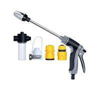 Heavy Duty Nozzle - Adjustable High Pressure Sprayer, Leak Proof Metal Head, Multi Pattern Spray Control Wide Range of Uses | Lawn Yard Gardening Watering Plant Care Car Wash Outdoor Cleaning