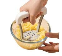Heavy Duty Potato Ricer - Herramientas manuales de prensa, fabricante de puré púrpura | Diseño de exprimidor de ajo, herramienta de preparación de alimentos para bebés, ahorro laboral de cocina de