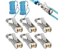 Heavy Duty Pulley, Secure Rope System, 5.5x2cm Tie Down with Lock Grip, Versatile Nylon Pulley, Ergonomic Camping Gear with Compact Design, Ratchet Straps for Tent RV Boat