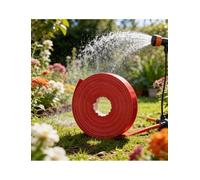 Heavy Duty PVC Lay Flat Hose, High Pressure Reinforced Water Discharge Pipe, Irrigation Hose for Farm Garden Agriculture Construction(Red,ID 1inch- 50m)