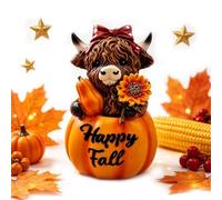 Heavy-Duty Resin Cow Figurines Fall Thanksgiving Pumpkin Resin Decoration