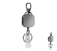 Heavy Duty Retractable Keychain - Key Ring Badge Holder, Portable ID Key Holder | Carabiner Keychain Clip, Keychain Extender Reel For Car Keys, Retractable Belt Clip Key Holder For Work, Outdoor Use