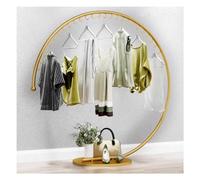 Heavy Duty Round Clothing Rack With Hooks, Commercial Grade Metal Garment Rack With Stable Base For Hanging Clothes C-Style Rack For Boutiques And Clothing Displays ( Color : Gold , Size : 22 hook/135