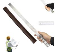 Heavy Duty Ruler(Unit of Measurement: Inch & Cm),20" 50cm Stainless Steel Meter Stick,Dual Scale, Perfect Straight Edge for Architects,Draftsman,Engineers with Inch/Metric Table (B,3mm thickness)
