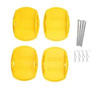 Heavy Duty RV Leg Pads 4 Pack | Minimizes Sinking on Soft Ground/Mud/Grass | Stabiliser Jack Pads for Motorhome/Travel Trailer | Easy Slide Pin Installation, Steel -