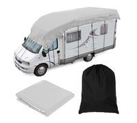 Heavy Duty RV Roof Cover Waterproof - 210D Oxford Cloth Winterizing Skirt Protection, Wind/Rain/Snow Proof, for Class A/B/C Motorhomes, Camper & Travel Trailers (Grey,8.5m×3m)