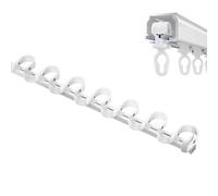 Heavy Duty S Shaped Curtain Track Thick Ceiling Rail for Wave Curtains Silent Serpentine Rod for Room Partitions & Bay Windows White 10ft Long